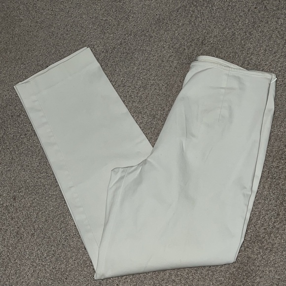 Ann Taylor stretch Sz 4 white side zipper ankle crop pants - Picture 3 of 6
